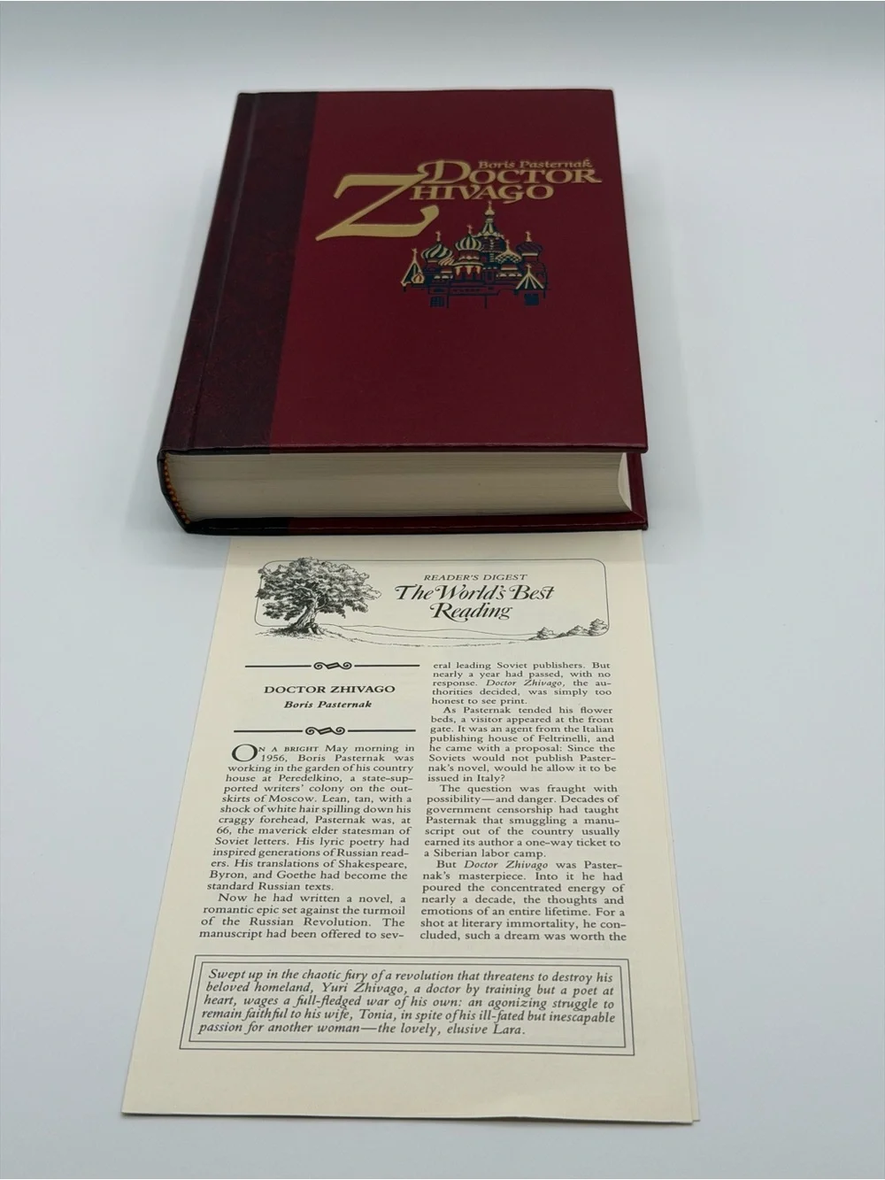 Doctor Zhivago By Boris Pasternak Hardcover Book Reader's Digest 1990 Edition